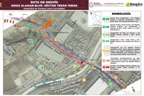 Continúa Gobierno del Estado trabajos para la construcción del puente Blvr. Alamar y Héctor Terán Terán, en Tijuana