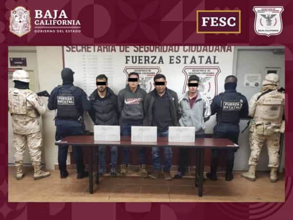 Detiene FESC a 10 personas, confisca armas de fuego y metanfetamina durante operativos en Valle de Mexicali