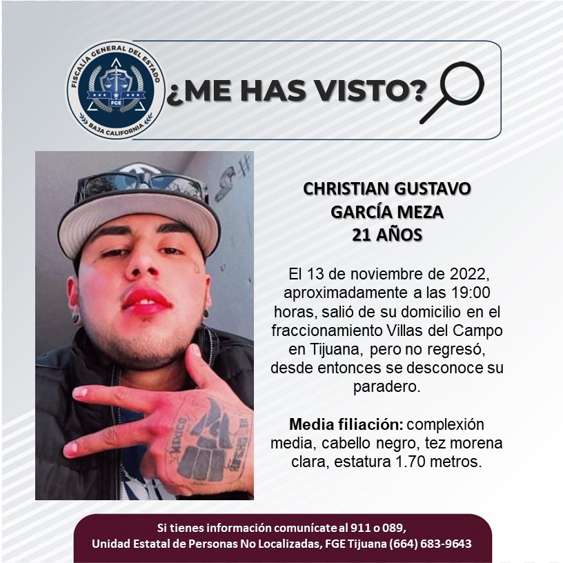 Pesquisa de hombre de 21 años, Christian Gustavo García Meza