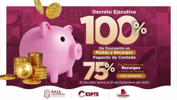 Informa CESPTE sobre decreto de condonación de multas y recargos