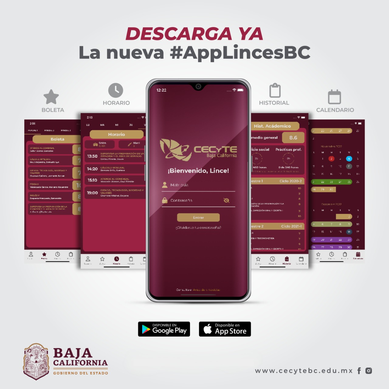 Lanza CECyTE BC APP linces BC para alumnos