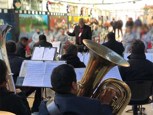 Llega la banda de música del estado al Centro Penitenciario de Mexicali