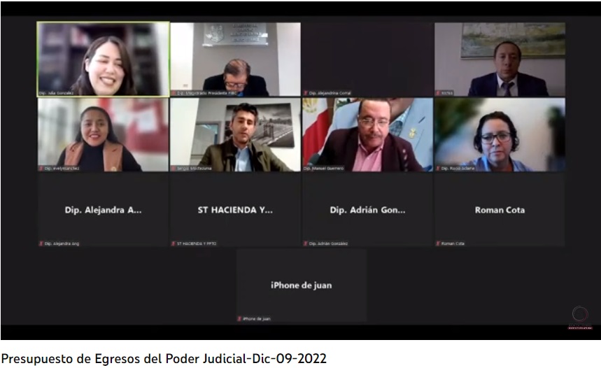 Poder Judicial presenta proyecto de ingresos 2023 en sesión de la comisión de hacienda