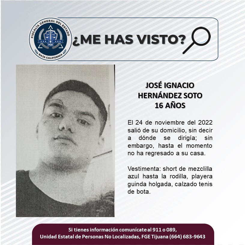 Pesquisa de adolescente de 16 años, José Ignacio Hernández Soto