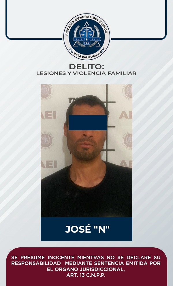 Agentes de la FGE cumplimentan mandamiento judicial por lesiones y violencia familiar, en Playas de Rosarito