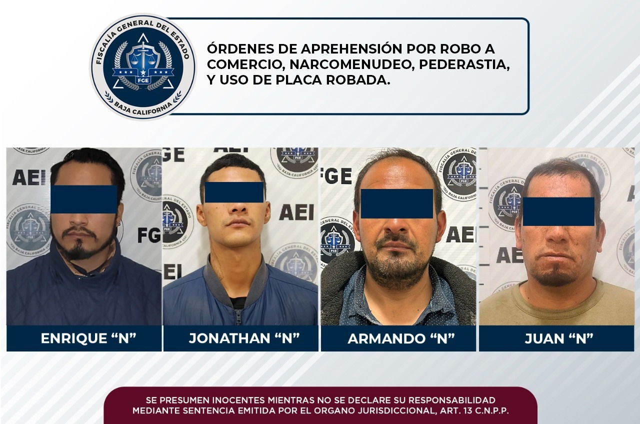 Cuatro prófugos de la justicia fueron capturados por la agencia estatal de investigación