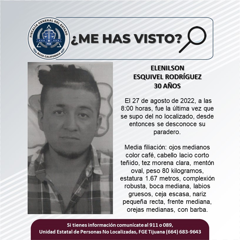 Pesquisa de hombre de 30 años, Elenilson Esquivel Rodríguez