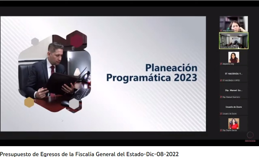 Presenta Fiscalía General del Estado presupuesto de egresos por más de 2 mil mdp para 2023