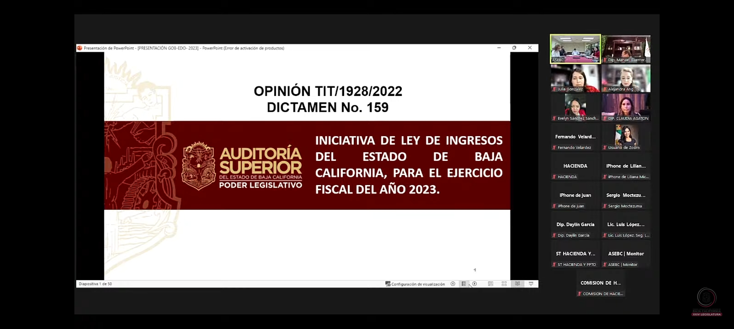 Analiza comisión de hacienda dictámenes de leyes de ingresos y presupuesto de egresos para el Ejercicio Fiscal 2023