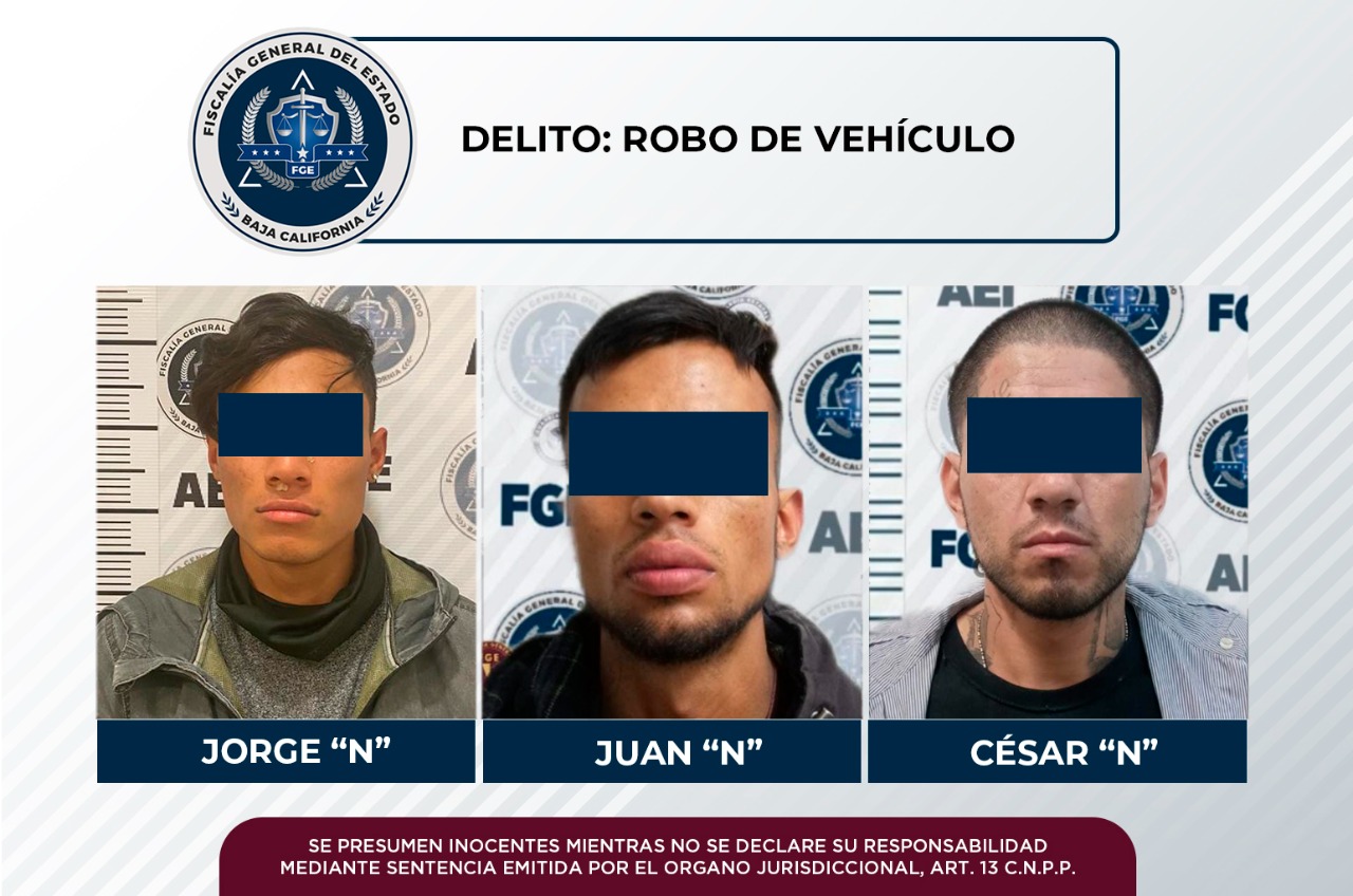 Cumplimenta FGE mandamientos judiciales por robo de vehículo, en Tijuana