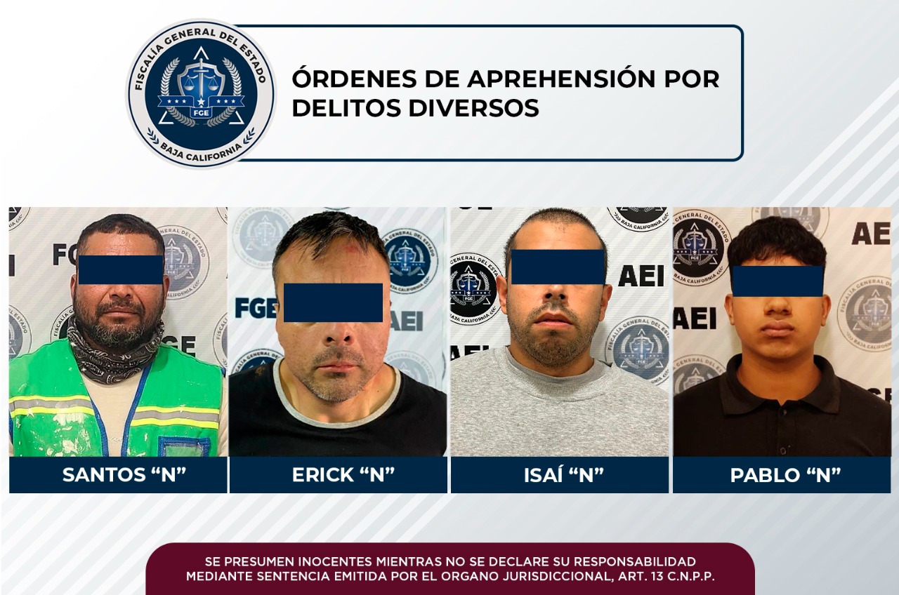 Por intento de homicidio, violación, robo de vehículo y narcomenudeo, FGE cumplimenta órdenes de aprehensión