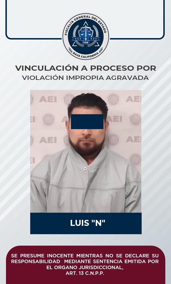 Logra FGE vinculación a proceso contra imputado por violación impropia agravada