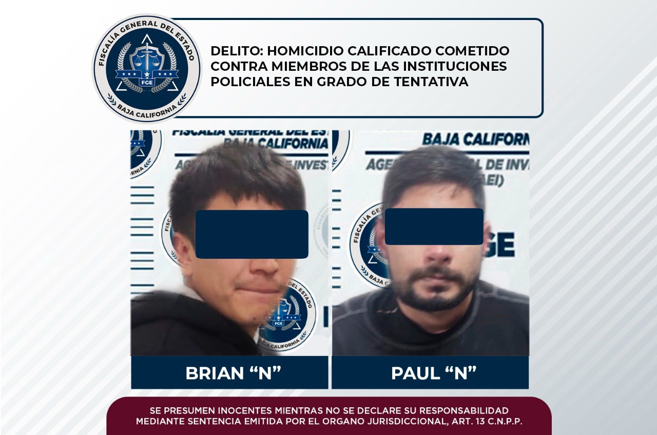 Dos hombres son vinculados a proceso por tentativa de homicidio contra un policía municipal en Playas de Rosarito