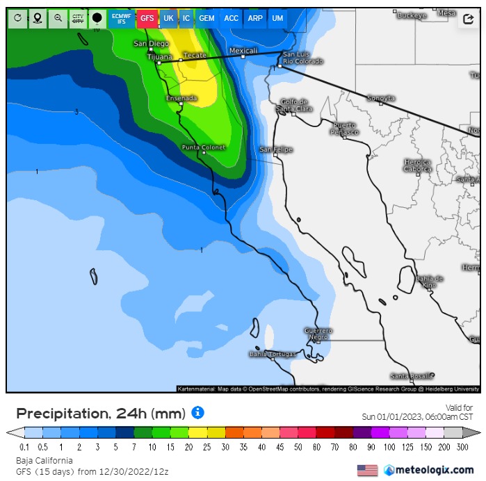 Pronostican fuertes lluvias en zona costa este fin de semana en Baja California: Protección Civil