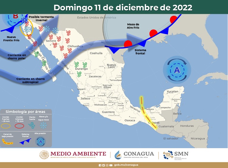 Se pronostican lluvias en domingo y nevada el lunes en BC: Protección Civil