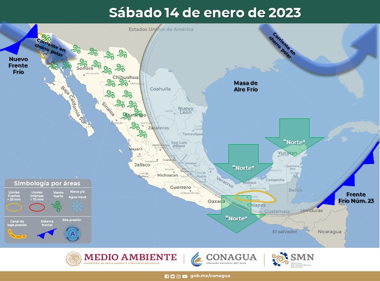 Advierte Protección Civil BC sobre pronóstico de lluvia, alto oleaje, vientos y posible nevada