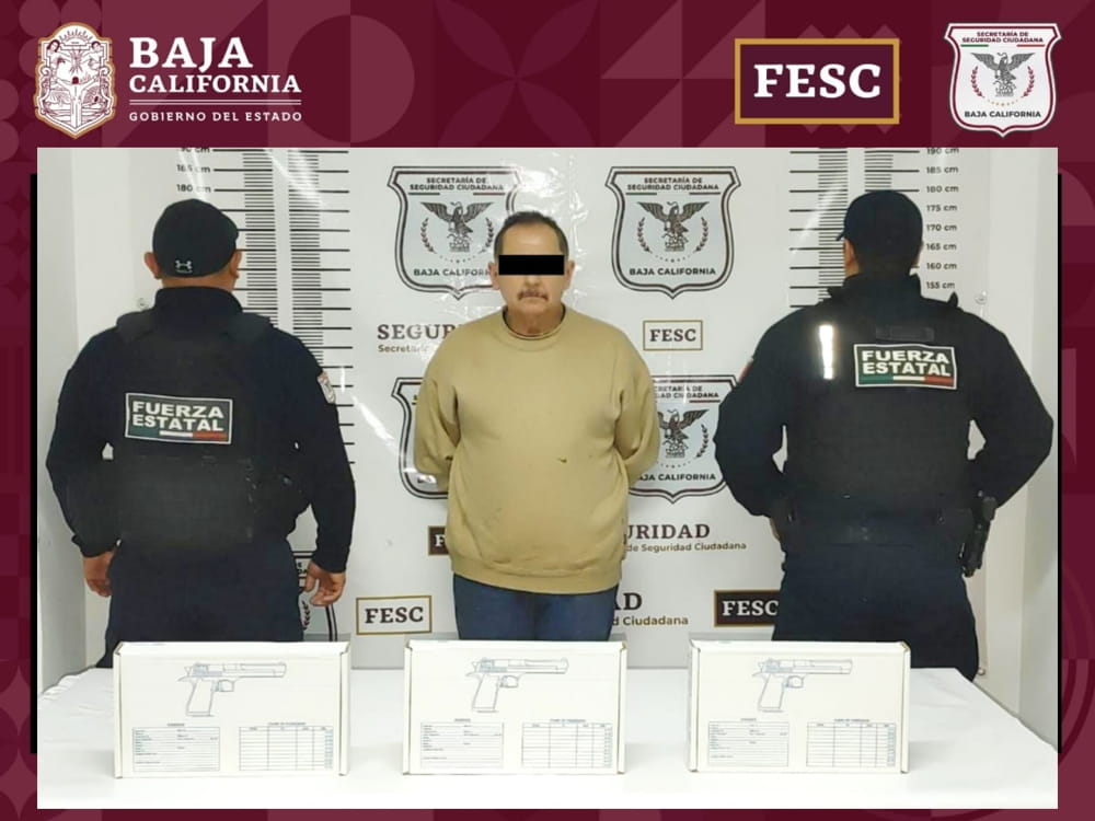 Detiene FESC a persona en posesión de 3 armas cortas