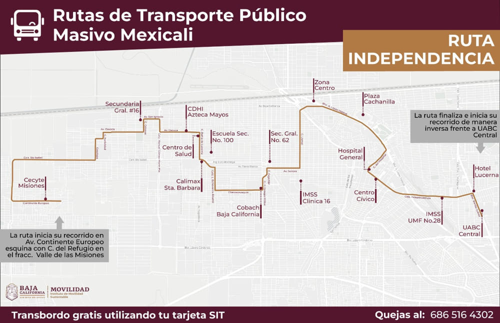 Modifica IMOS Mexicali temporalmente rutas de transporte por modernización en la carretera a Islas Agrarias