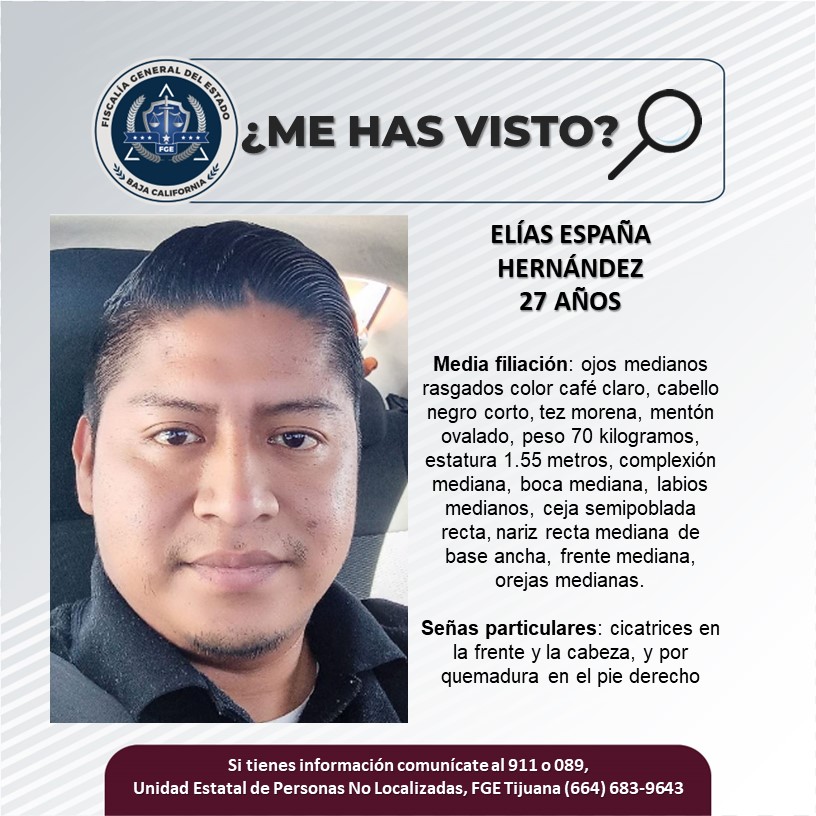 Pesquisa de hombre de 27 años, Elías España Hernández