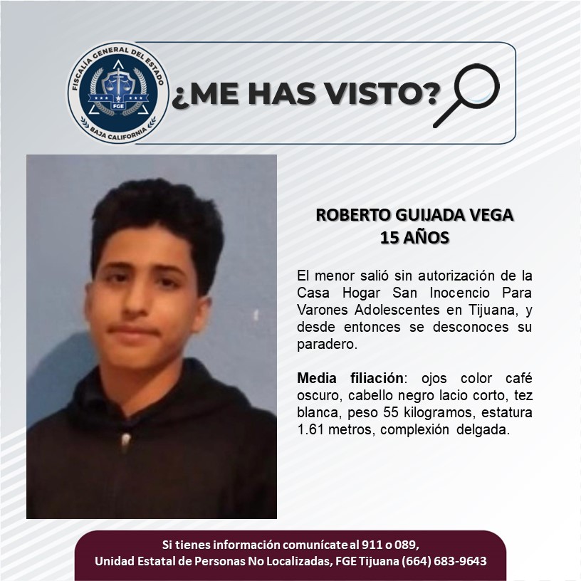 Pesquisa de adolescente de 15 años, Roberto Guijada Vega