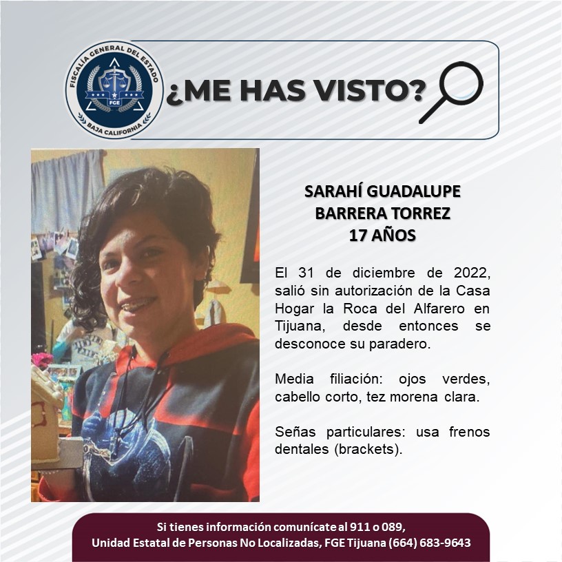 Pesquisa de adolescente de 17 años, Sarahí Guadalupe Barrera Torrez