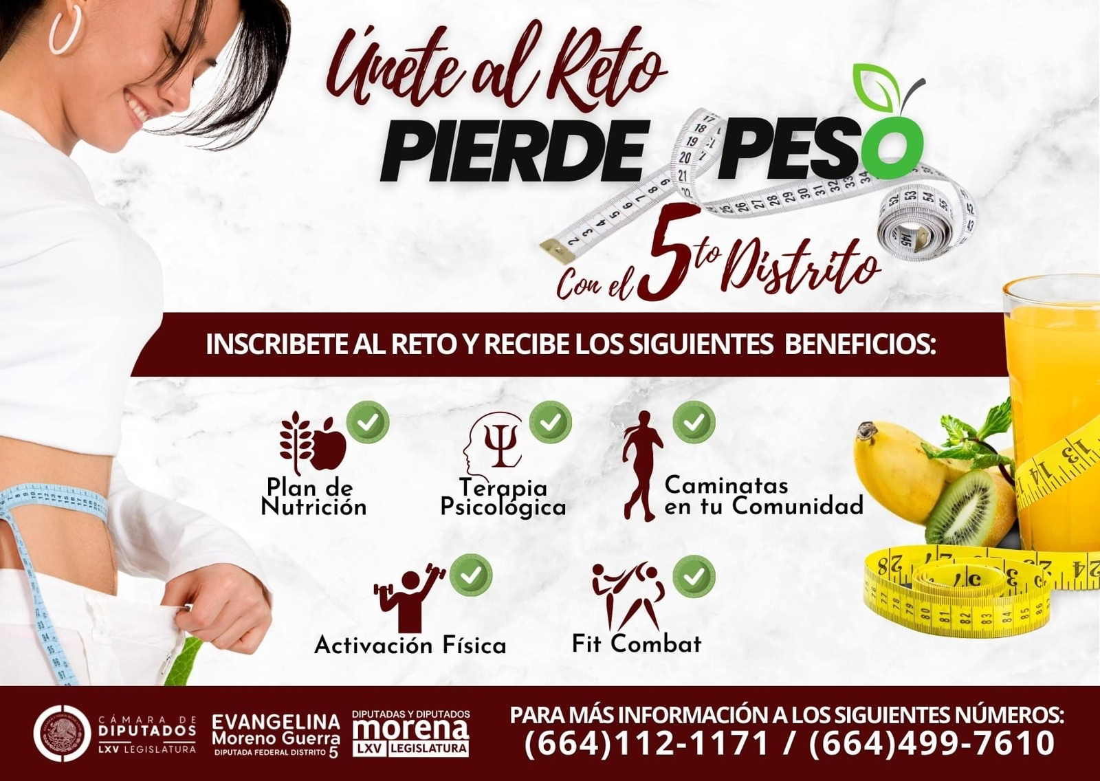 Invita Evangelina Moreno a sumarse al reto de vivir saludables