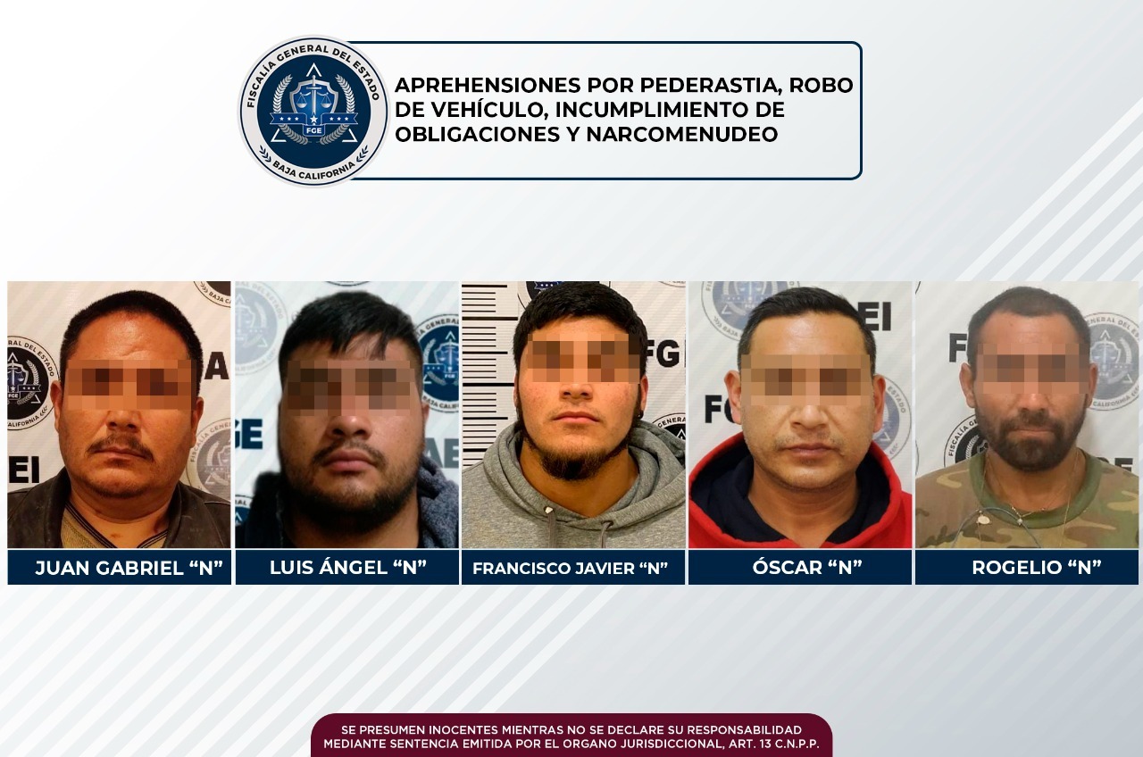 Detiene la FGE a cinco personas que contaban con orden de aprehensión