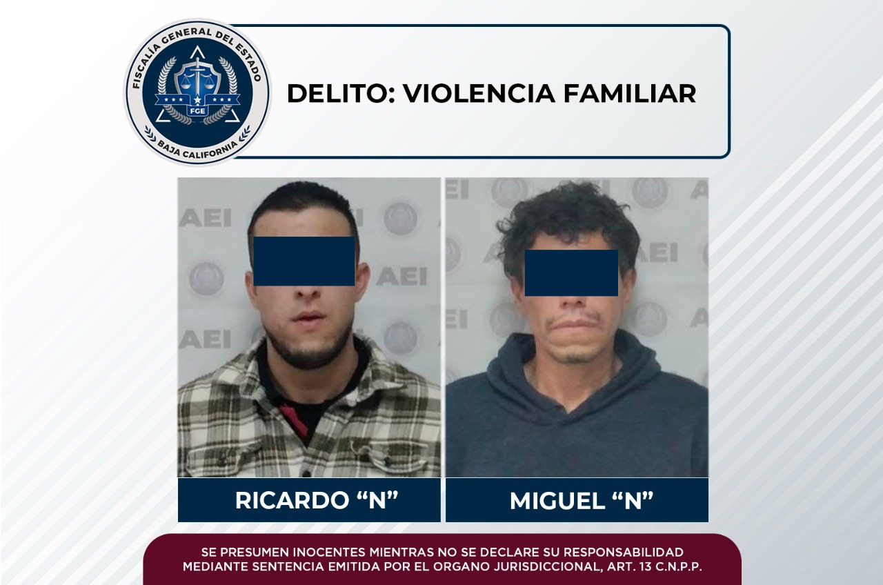 Agentes de la FGE capturan a dos personas con orden de aprehensión por violencia familiar