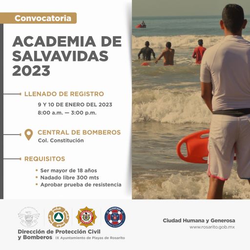 Invita Gobierno de Playas de Rosarito formar parte de la academia de salvavidas 2023