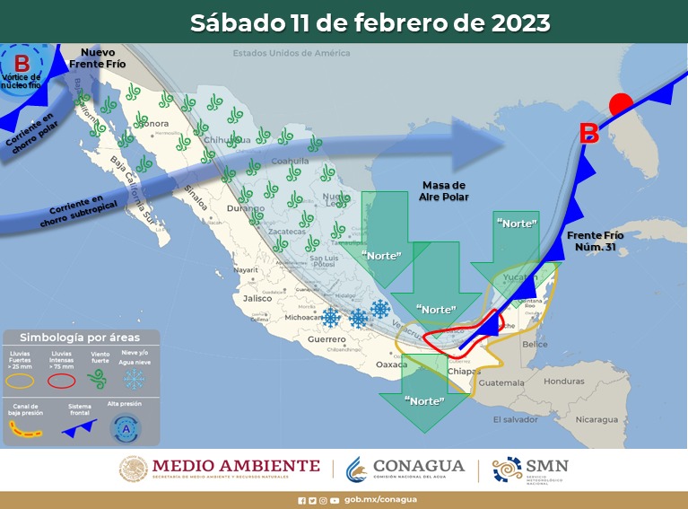 Advierte Protección Civil Estatal por vientos, lluvia y probabilidad de nevada en fin de semana