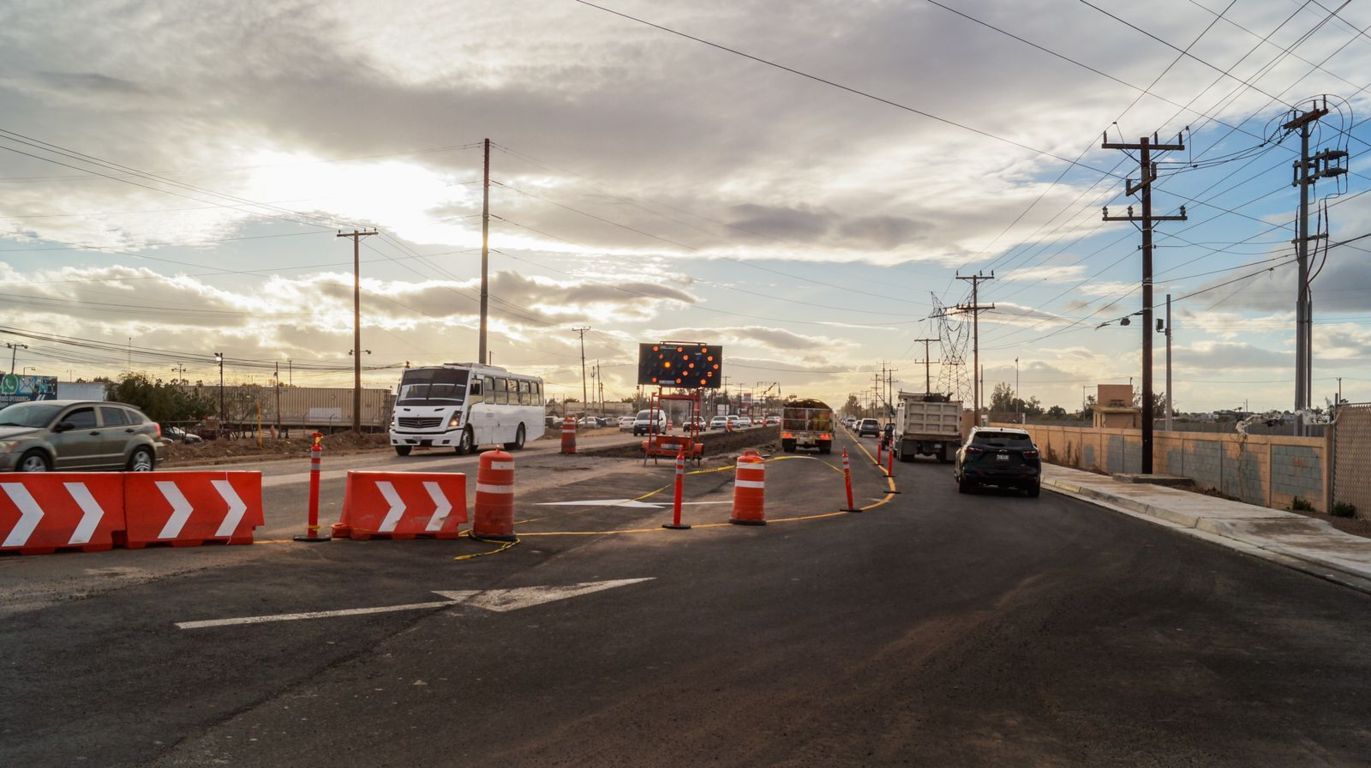 Apertura SIDURT desvío dentro de la obra de modernización en calzada CETYS para disminuir tráfico vehicular en Mexicali