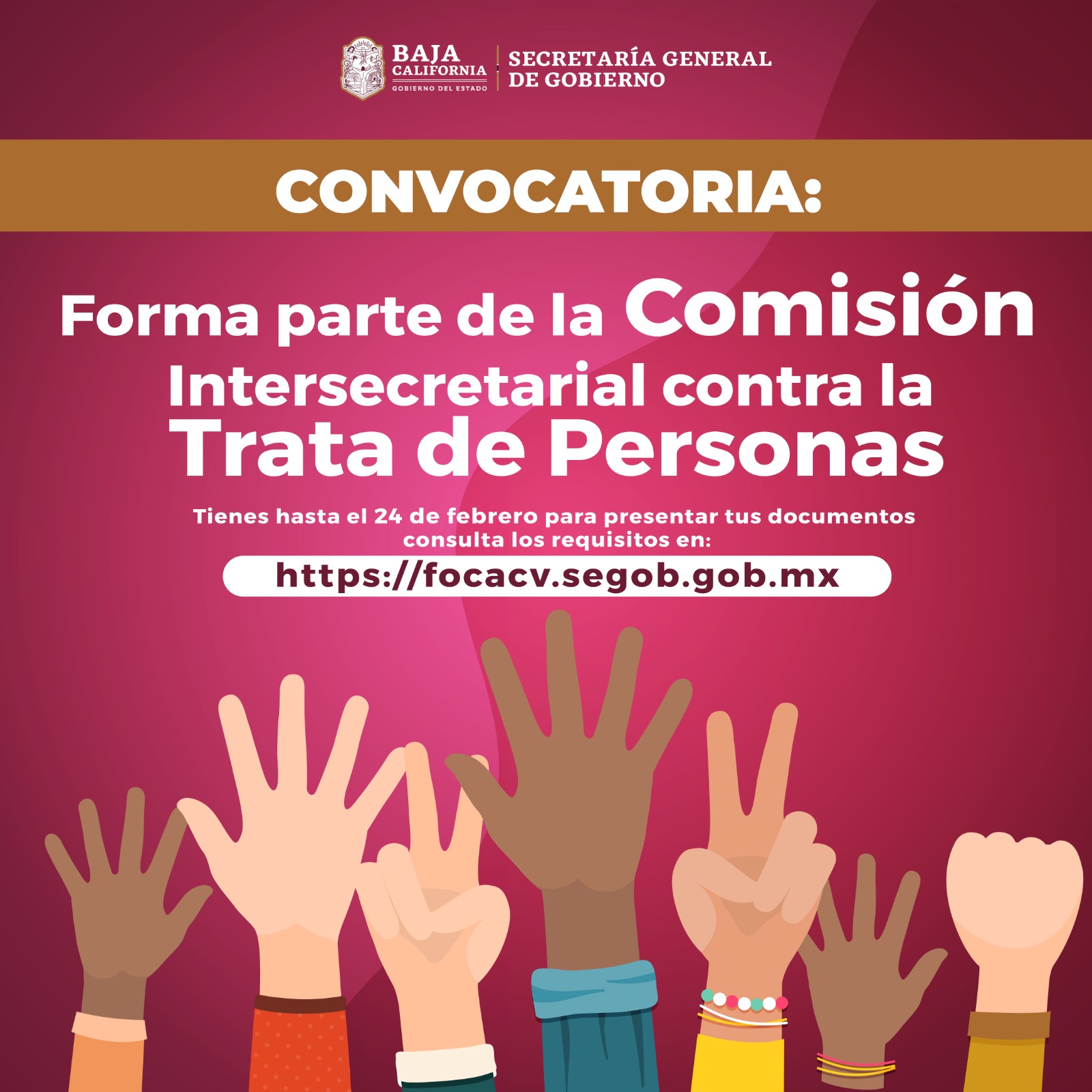 Emite SGG convocatoria de la comisión intersecretarial contra la trata de personas