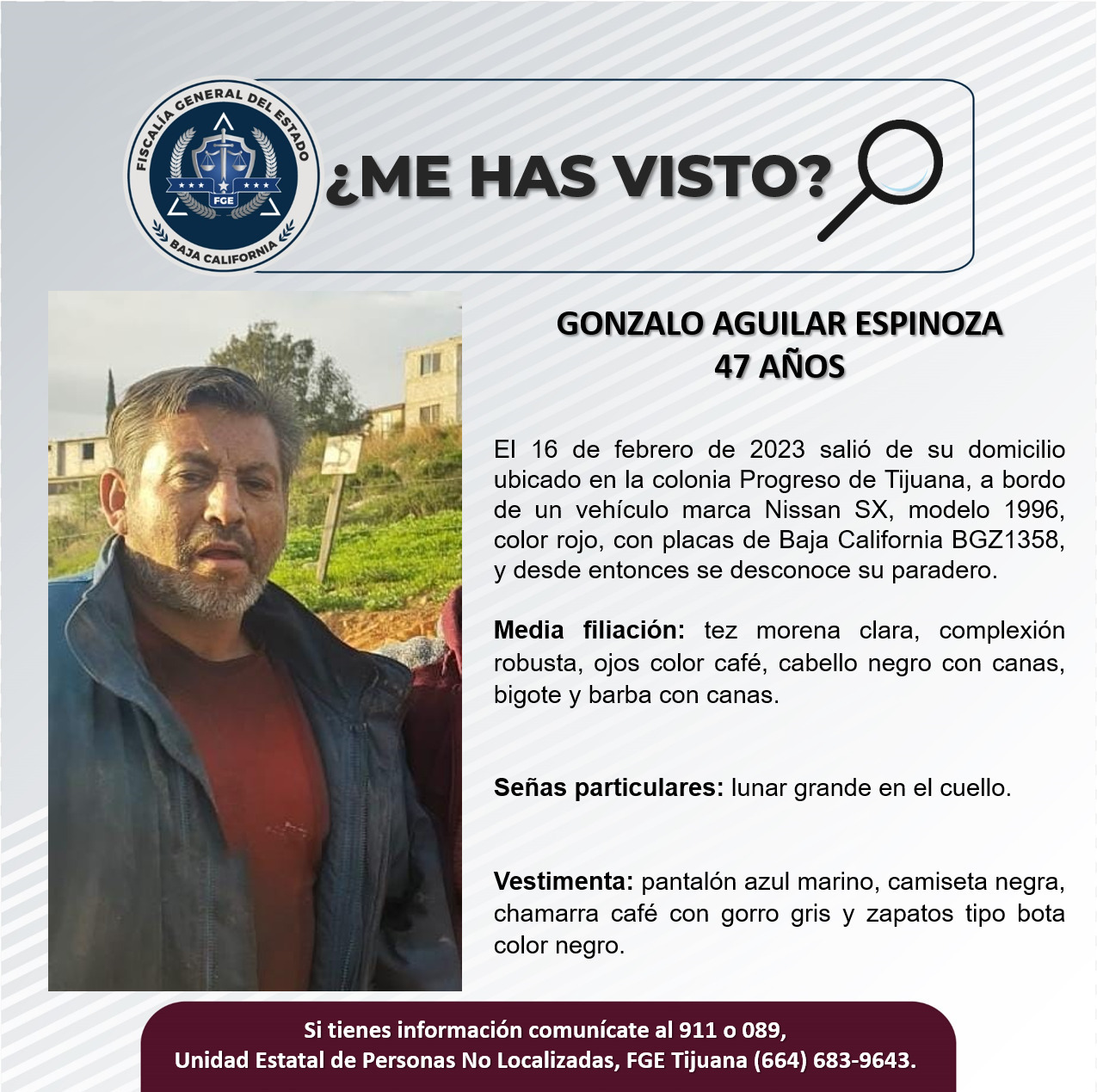 Pesquisa de hombre de 47 años, Gonzalo Aguilar Espinoza