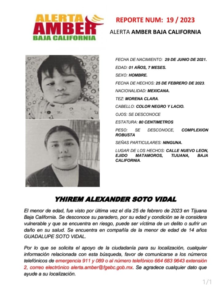 ALERTA AMBER BAJA CALIFORNIA