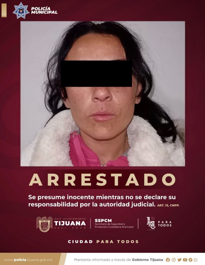 Fémina detenida por Policía Municipales como presunta responsable de robo con violencia