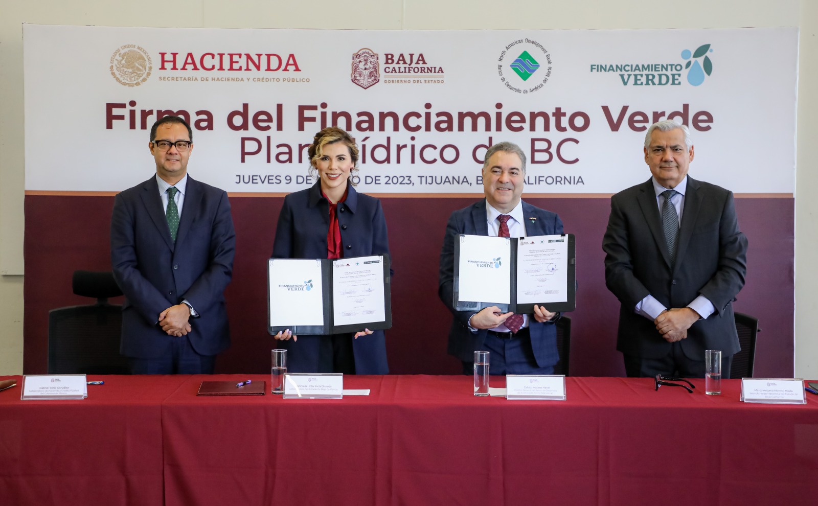 Concretan Gobierno de Marina del Pilar, Gobierno de México y NadBank financiamiento para avanzar en el saneamiento de agua en Baja California