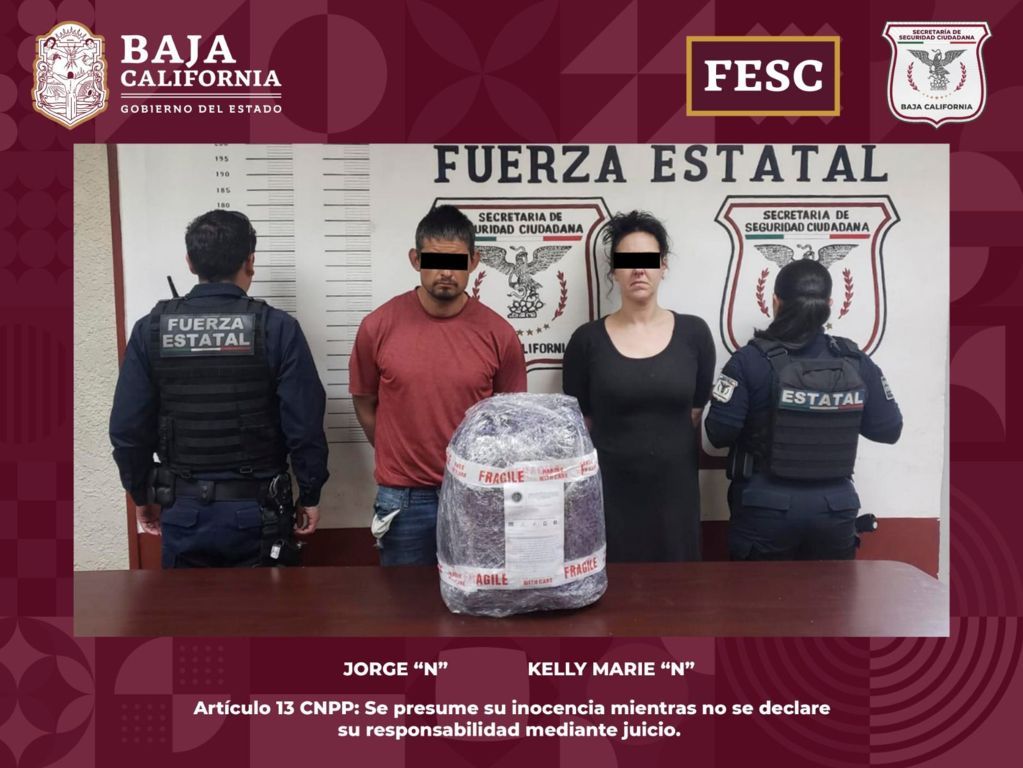 Confisca FESC más de 3 kilos de marihuana; hay dos detenidos