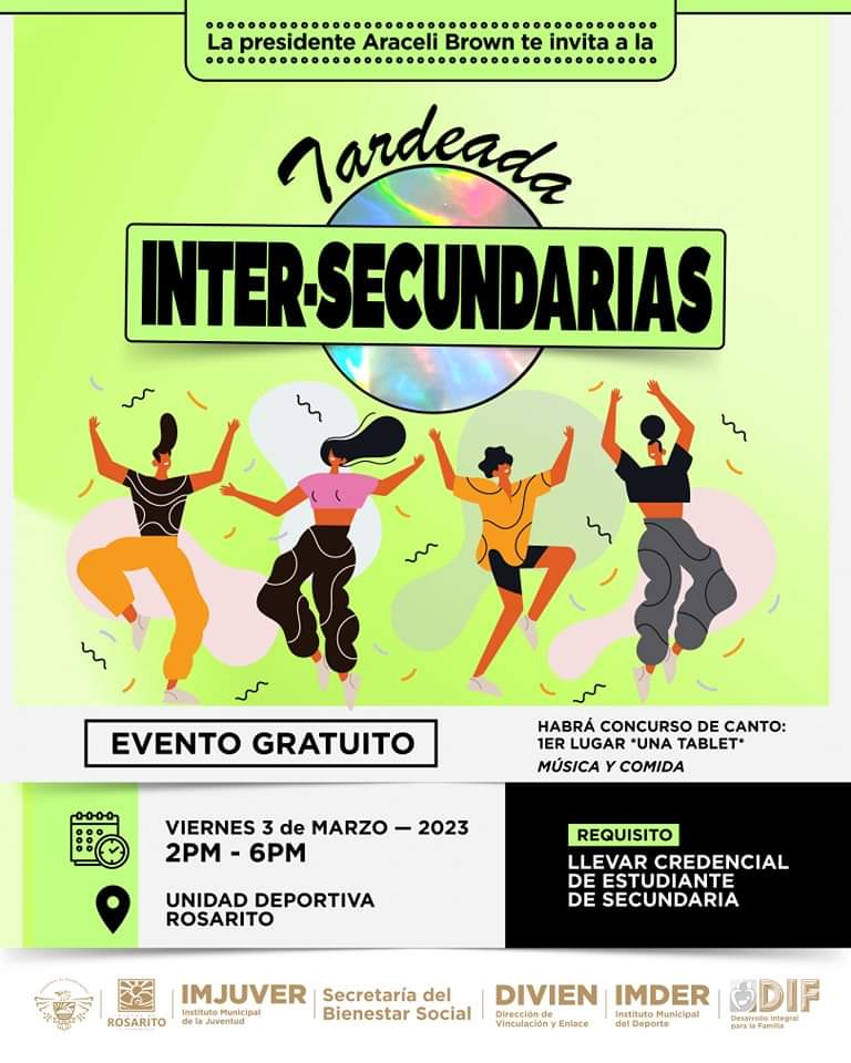 Invita instituto de la juventud a la tardeada intersecundarias