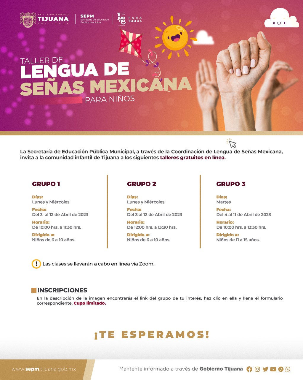 Ayuntamiento de Tijuana impartirá talleres de lengua de señas mexicana a 150 niños