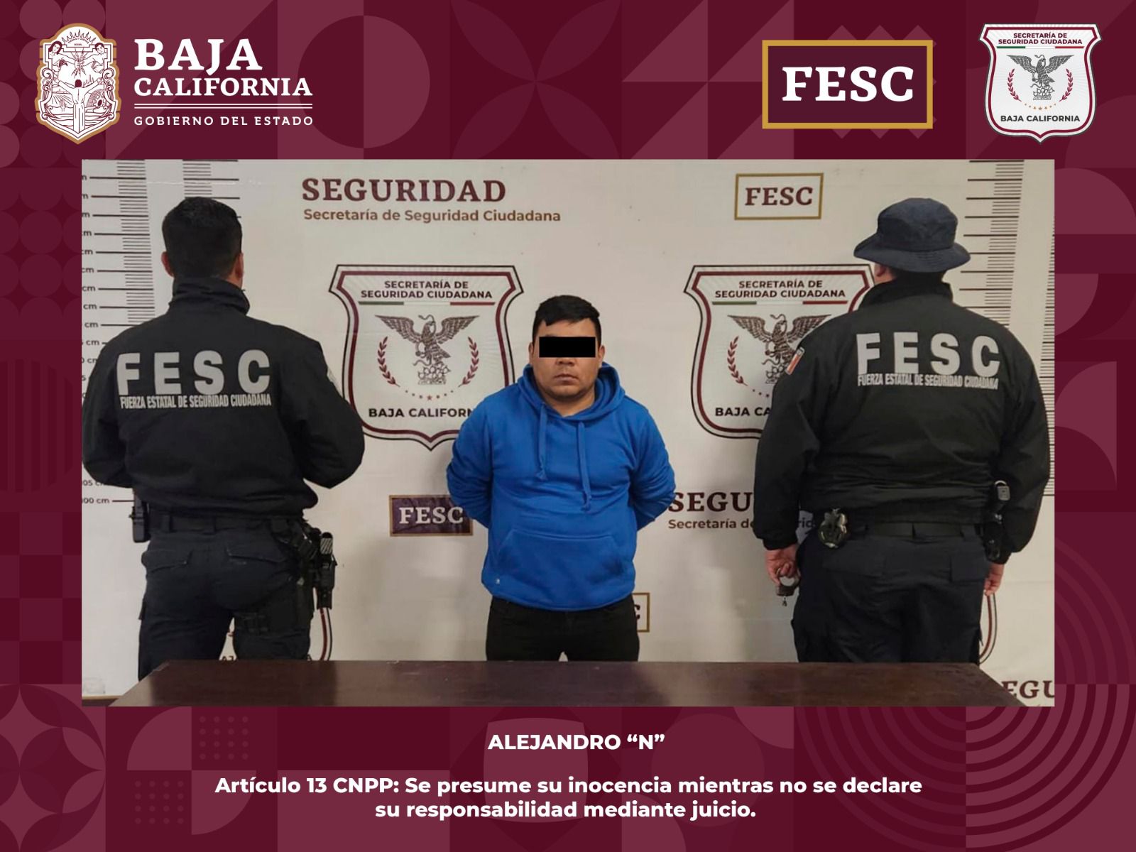 Detiene FESC a hombre buscado por homicidio calificado en grado de tentativa