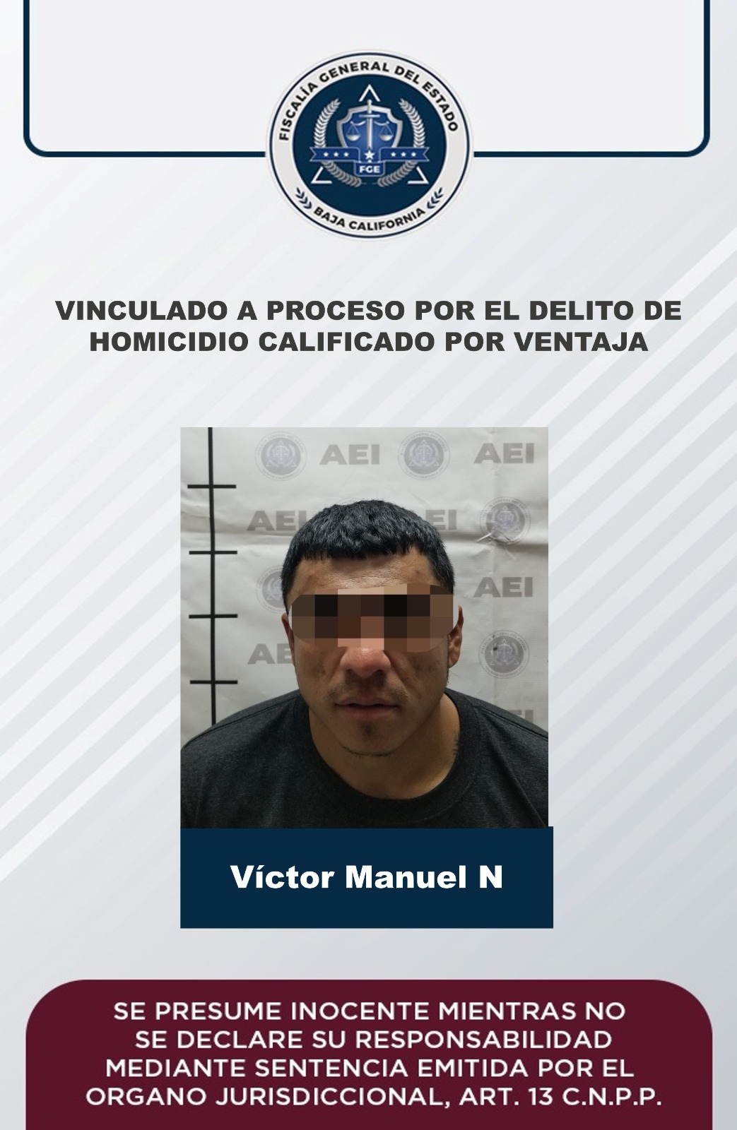 En prisión preventiva un sujeto por homicidio calificado por ventaja: FGE