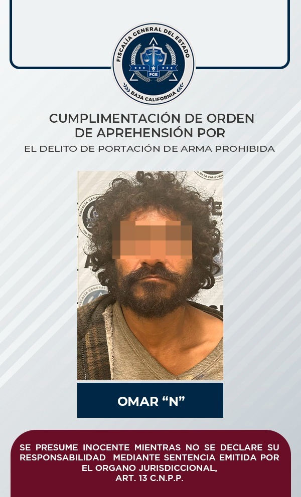 Agentes de la FGE cumplimentan mandamiento judicial por portación de arma prohibida