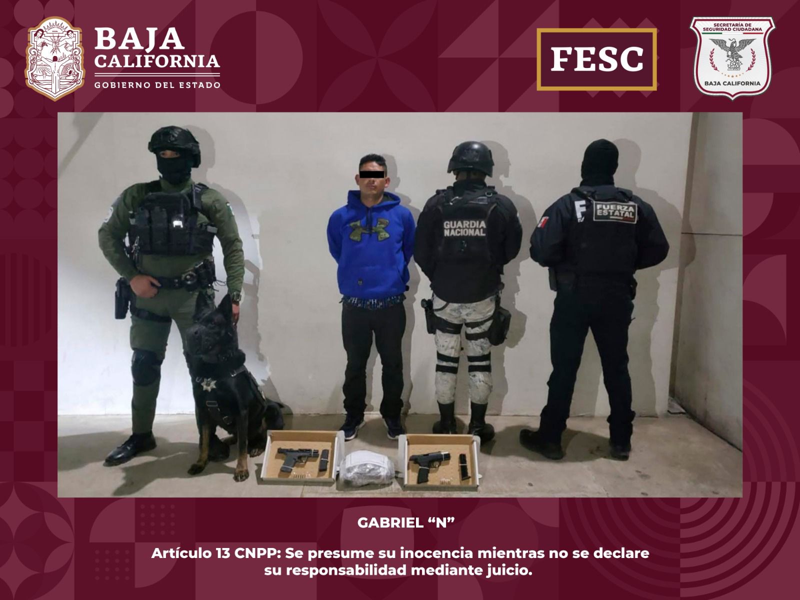 Detiene FESC a hombre armado en Tijuana mediante operativo ‘ALFA’