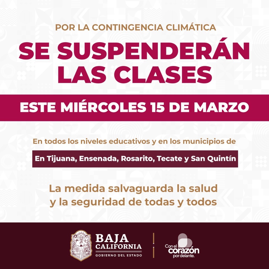 Se suspenden clases en zona costa por condiciones climáticas