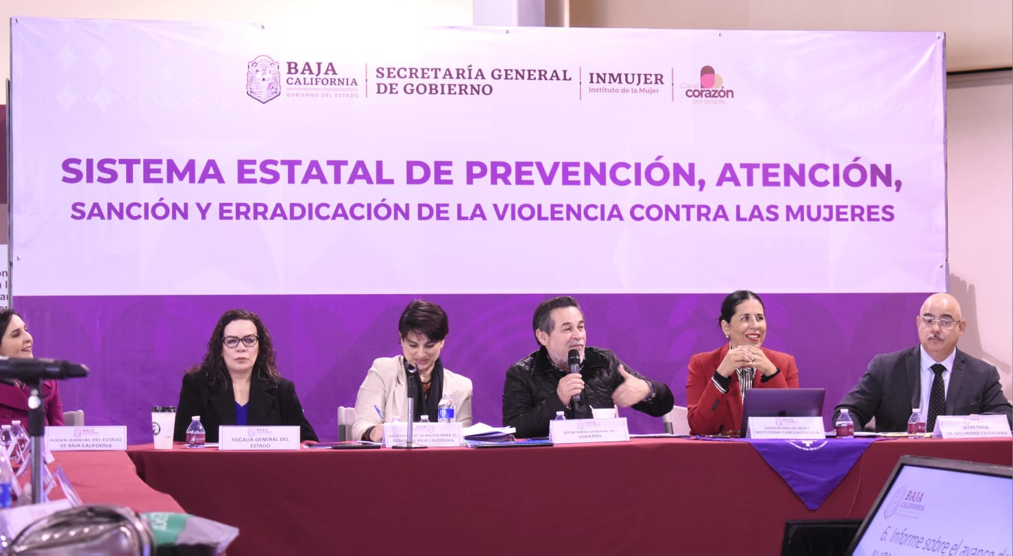 Se comprometen dependencias a reforzar las medidas de prevención de la alerta de género en BC: SGG