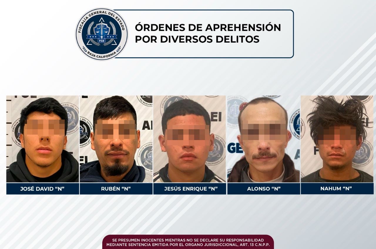 Cumplimenta Agencia Estatal de Investigación cinco órdenes de arresto por diversos delitos