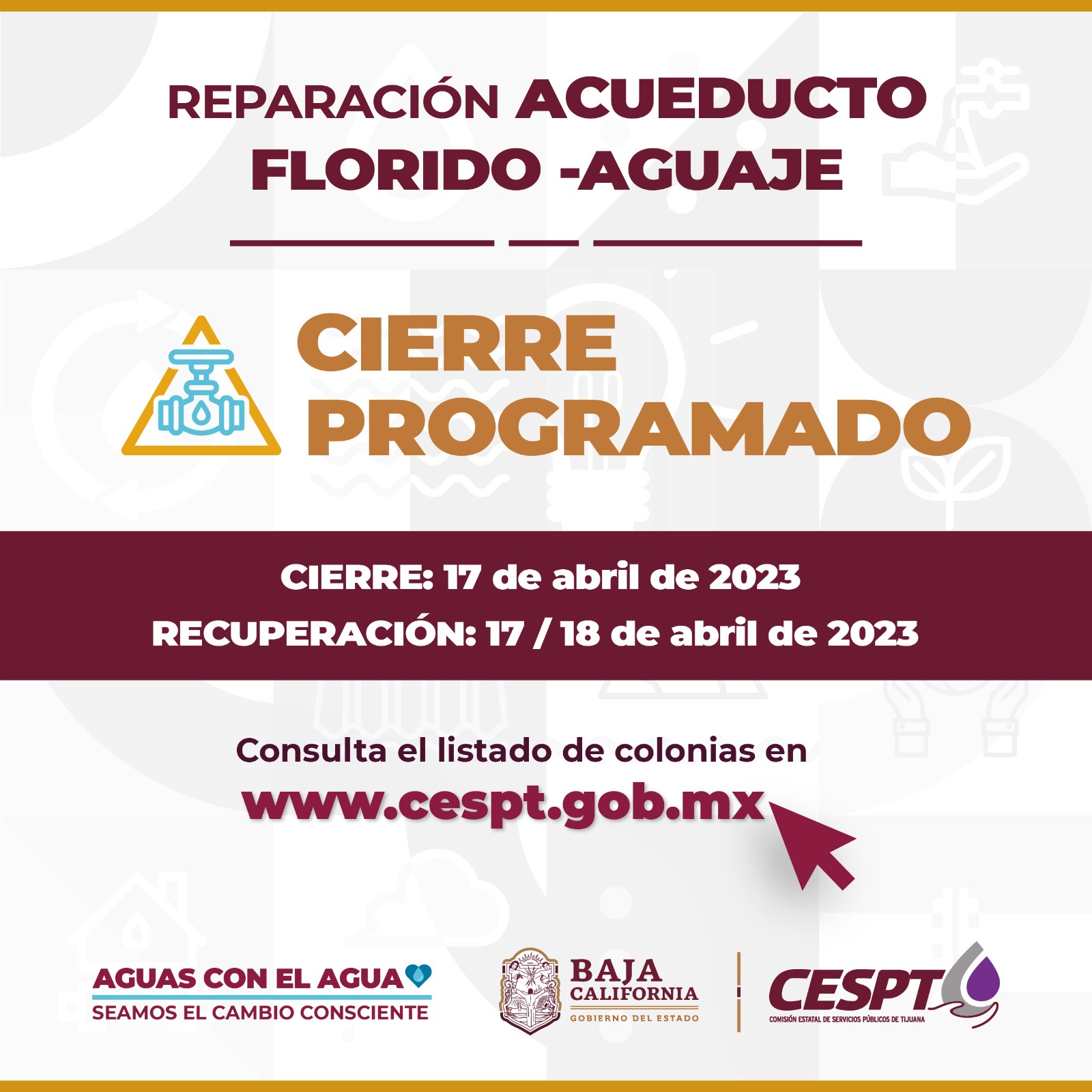 Anuncia CESPT seguimiento al programa de rehabilitación del acueducto Florido-Aguaje