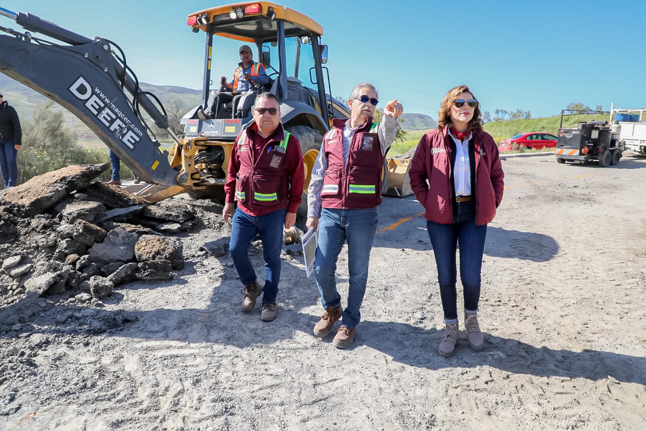 Avanza Gobierno de Marina del Pilar acciones con plan emergente de rehabilitación vial en Tijuana