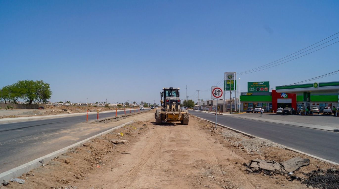 Avanza SIDURT en rehabilitación de la carretera Islas Agrarias como parte del programa Respira en Mexicali