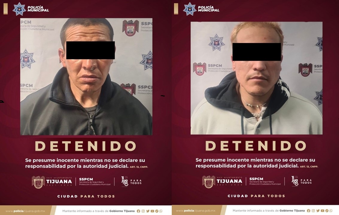 Policías municipales detienen a par de sujetos contaban con orden de aprehensión